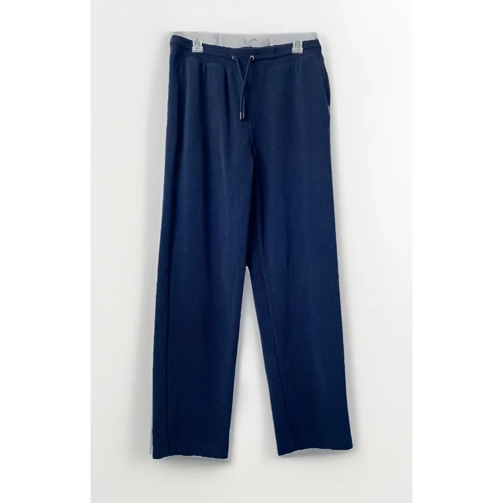 Eddie Bauer Men's Medium Navy Textured Knit Heavyweight Lounge Pants